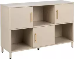 Beliani 3 durų komoda OMBURA metalinė smėlio spalvos