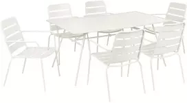 Lauko baldų komplektas Beliani Sodo baldų komplektas 6 asmenims TERENZO, šviesiai smėlinė spalva, metalas