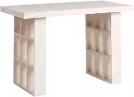 Beliani Rašomasis stalas ELURA šviesiai smėlio spalvos 120 cm 60 cm su lentynomis