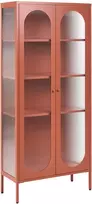 Beliani Vitrina su stikline spintele FOXTON Metal 80 cm, auksinė ruda