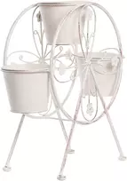 Beliani Gėlių stovas CROWBERRY 43 cm kreminės baltos spalvos metalinis