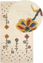 Beliani Kilimas HUSUNLU smėlio spalvos 80 x 150 cm vilnonis Gabbeh