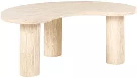 Beliani Kavos staliukas NOMA 52 cm 90 cm Travertino imitacija