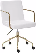 Beliani Biuro kėdė TRINITY velvetas, balta