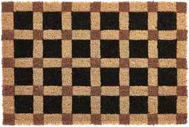 Beliani Durų kilimėlis VILLASIS smėlio/juodos spalvos 60 x 90 cm kokoso pluoštas