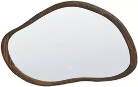 Beliani Vonios veidrodis su LED apšvietimu MANCEY 93 cm 60 cm tamsiai rudas
