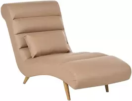 Sofa Beliani Šezlongas RIVES dirbtinė oda šviesiai rudas