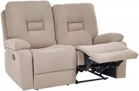 Beliani Dvivietė sofa su mechanine atsipalaidavimo funkcija BERGEN smėlio pilkos spalvos