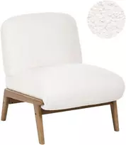 Fotelis Beliani Fotel NIVA Boucle, kreminė balta