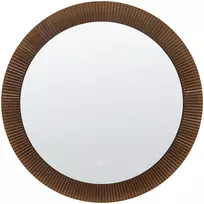 Beliani Vonios veidrodis su LED apšvietimu BESBE 80 cm 80 cm ruda