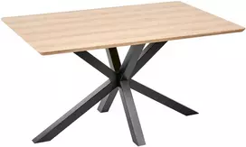 Beliani Valgomojo stalas SPECTRA šviesiai rudas 140 cm 90 cm