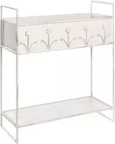 Beliani Gėlių stovas LUPINE 62 cm smėlio spalvos metalinis