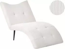 Sofa Beliani Šezlongas QUILLY velvetinis, kreminės spalvos