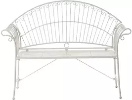 Beliani Sodo suoliukas GUALEA 130 cm metalinis, kreminės spalvos