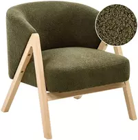 Fotelis Beliani Fotel SKEI Boucle tamsiai žalias