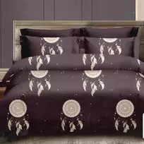 Deluxe medvilnės patalynės komplektas JUODOJI SAPNŲ GAUDYKLĖ, 4 dalių, 200x220 cm