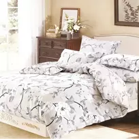 Deluxe medvilnės patalynės komplektas SVAJINGI VIJOKLIAI, 4 dalių, 200x220 cm