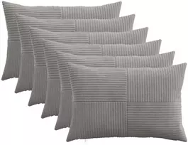 Pagalvėlės užvalkalas 6 pcs ALMELO Šviesiai pilka 50 x 75 cm