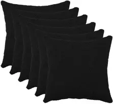 Pagalvėlės užvalkalas 6 pcs HEERLEN Juoda 50 x 50 cm Bouclé