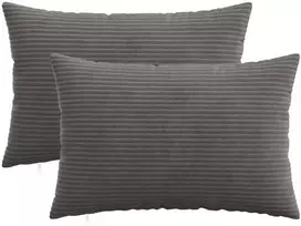 Pagalvėlės užvalkalas 2 pcs HEERLEN Tamsiai pilka 50 x 70 cm