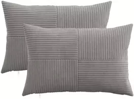 Pagalvėlės užvalkalas 2 pcs ALMELO Šviesiai pilka 30 x 50 cm