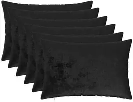 Pagalvėlės užvalkalas 6 pcs HEERLEN Juoda 30 x 50 cm Flanelė