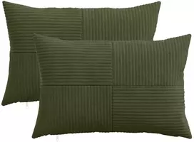 Pagalvėlės užvalkalas 2 pcs ALMELO Žalia 30 x 50 cm mančester