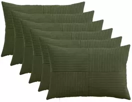 Pagalvėlės užvalkalas 6 pcs ALMELO Žalia 30 x 50 cm mančester