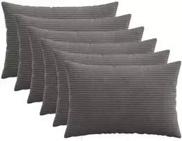 Pagalvėlės užvalkalas 6 pcs HEERLEN Tamsiai pilka 50 x 75 cm