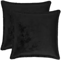 Pagalvėlės užvalkalas 2 vnt. HOUTEN Juoda 50 x 50 cm Flanelė