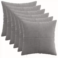 Pagalvėlės užvalkalas 6 pcs ALMELO Šviesiai pilka 50 x 50 cm