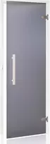 Andres Glass Solutions AD stiklinės pirties durys, Baltas rėmas, Matinis stiklas, 70 x 190, Matinė pilka