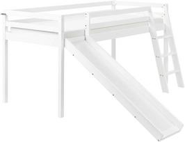 Beliani Dviaukštė lova su čiuožykla iš pušies medienos STAPLE, 90 x 200 cm, balta