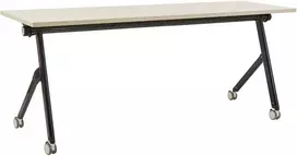 Beliani Sulankstomas rašomasis stalas BENDI, šviesiai rudas, 180 cm x 60 cm, su ratukais
