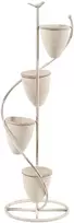 Beliani Gėlių stovas BANEBERRY 24 cm smėlio spalvos metalinis