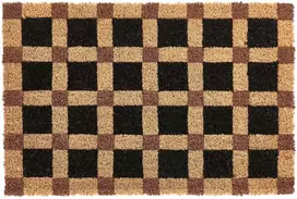 Beliani Durų kilimėlis VILLASIS smėlio/juodas 40 x 60 cm kokoso pluoštas