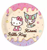 Globos Europe Bv Hello Kitty Kuromi popierinės lėkštės, 8 vnt., 23 cm, FSC