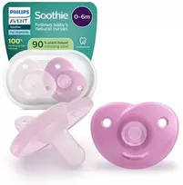 Philips Avent Soothie rauhoittava tutti, 0–6 kk, vaaleanpunainen, 2 kpl