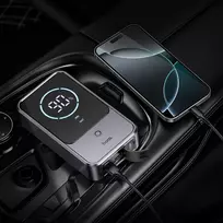 Powerbankas 10000 mAh 2,4A 18W su automobilio užvedimo funkcija Hoco QS7 metal pilka