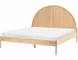 Beliani Medinė dvigulė lova MASCORTEL 180 x 200 cm, šviesiai ruda