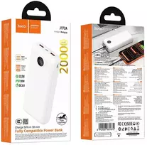 Hoco išorinis akumuliatorius 20000 mAh QC 22,5 W + PD 20 W LED J172A baltas