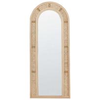 Beliani Sieninis veidrodis FRANEY 50 cm 120 cm Natūralaus rotango