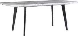 Beliani Išskleidžiamas valgomasis stalas MOSBY, pilkas marmuras, 160/200 cm, 90 cm