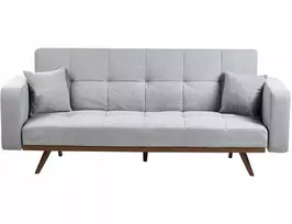 Beliani Trivietė sofa-lova HJULBY Pilka