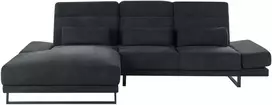 Beliani 4 vietų kampinė sofa IKAST, juoda, dešininė
