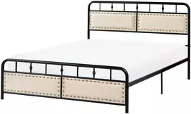 Beliani Metalinė lova BREUILLET 140 x 200 cm juoda