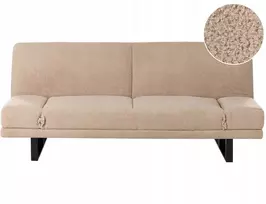 Beliani Išskleidžiama dvivietė sofa „YORK Boucle“ smėlio spalvos