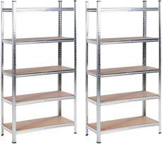 Beliani 2 metalinių sandėliavimo stelažų rinkinys XITTA, 180 cm, 90 cm, sidabrinės spalvos