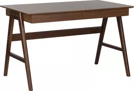 Beliani Rašomasis stalas SHESLAY, tamsiai rudas, 120 cm x 70 cm, su stalčiais