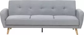 Beliani Trivietė sofa-lova FLORLI šviesiai pilka